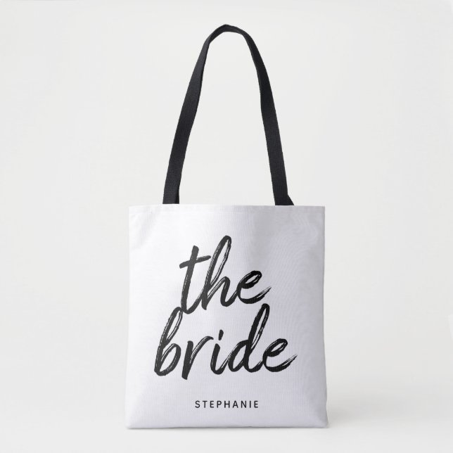 Personalisierter Minimalwert der Bride Tote Tasche (Vorderseite)