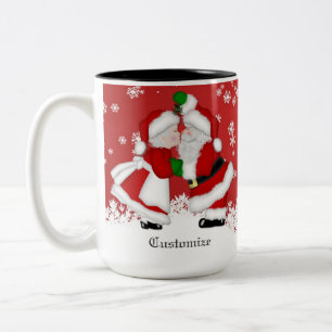 Personalisierter Mistleton Santa Zweifarbige Tasse
