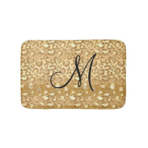 Personalisierter Mit Monogramm Glitzer Leopard Ski