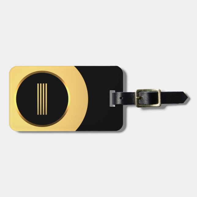 Personalisierter Mit Monogramm Goldbrief I - Gepäc Gepäckanhänger (Vorderseite horizontal)