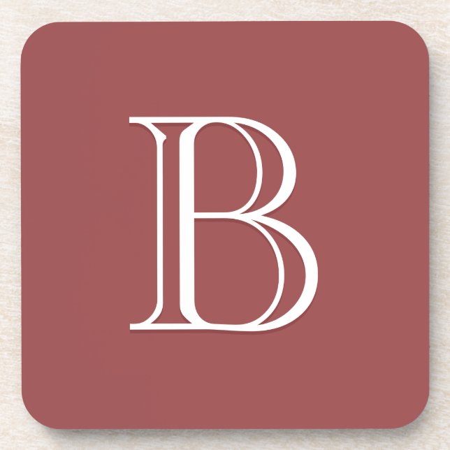 Personalisierter Mit Monogramm Letter Initial Squa Getränkeuntersetzer (Vorderseite)
