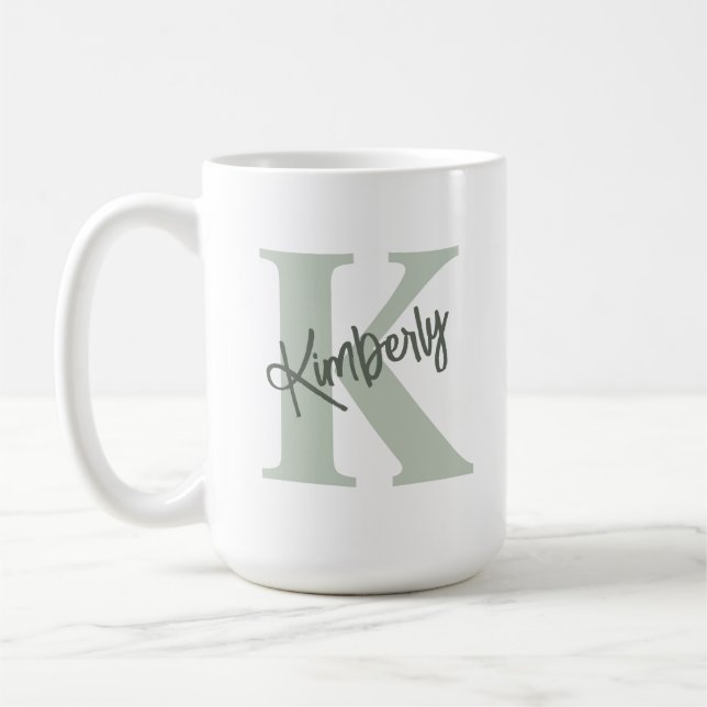 Personalisierter Mit Monogramm Name Kaffeetasse (Links)