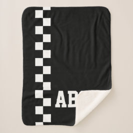 Personalisierter Mit Monogramm Racing Flag Sport T Sherpadecke