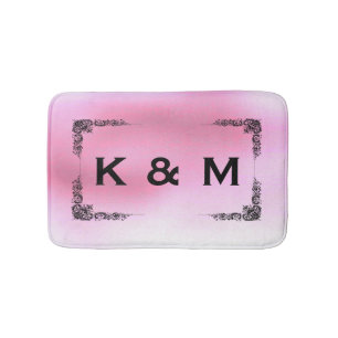 Personalisierter Mit Monogramm rosa Swirl Badematte