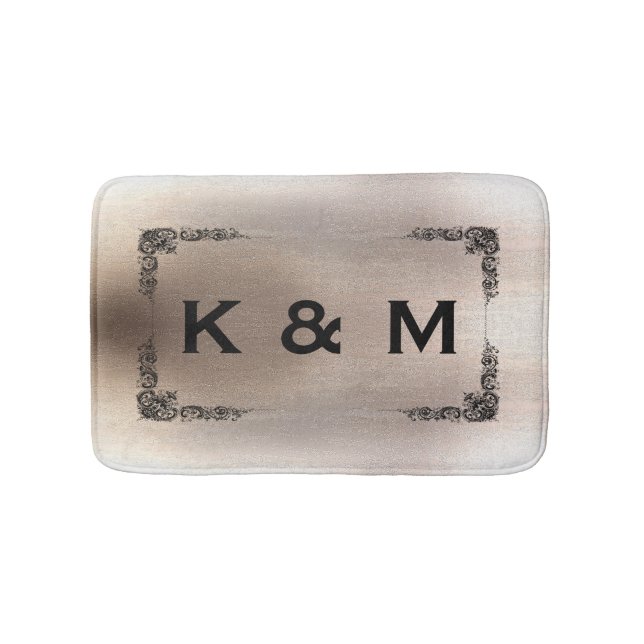 Personalisierter Mit Monogramm Swirl Badematte (Vorderseite)