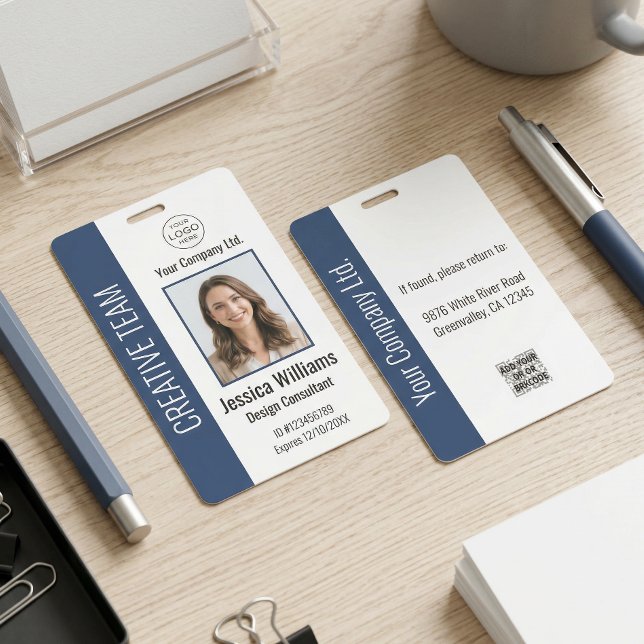 Personalisierter Mitarbeiter Ausweis Blau für Unte (Von Creator hochgeladen)