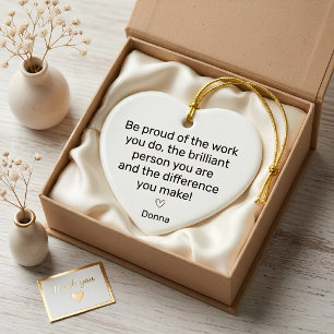 Personalisierter Mitarbeiter-Dankeschön-Herz Keramik Ornament