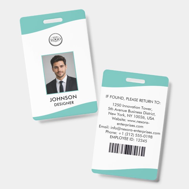 Personalisierter Mitarbeiter-ID-Ausweis Ausweis (Vorder- & Rückseite)