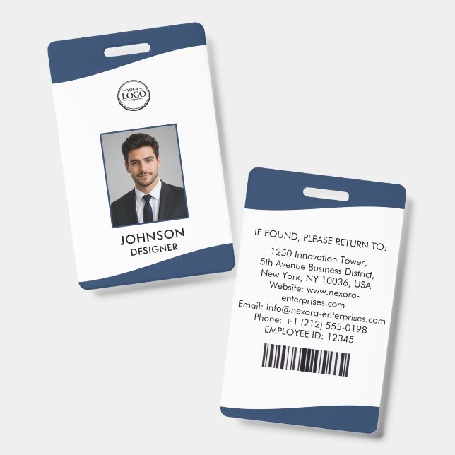 Personalisierter Mitarbeiter-ID-Ausweis Ausweis (Vorder- & Rückseite)