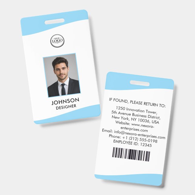 Personalisierter Mitarbeiter-ID-Ausweis Ausweis (Vorder- & Rückseite)