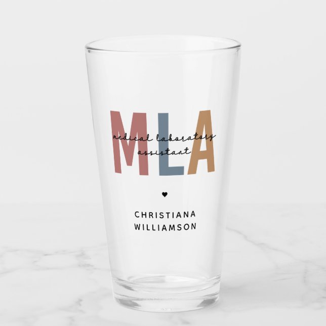 Personalisierter MLA Medical Laborant Glas (Vorderseite)