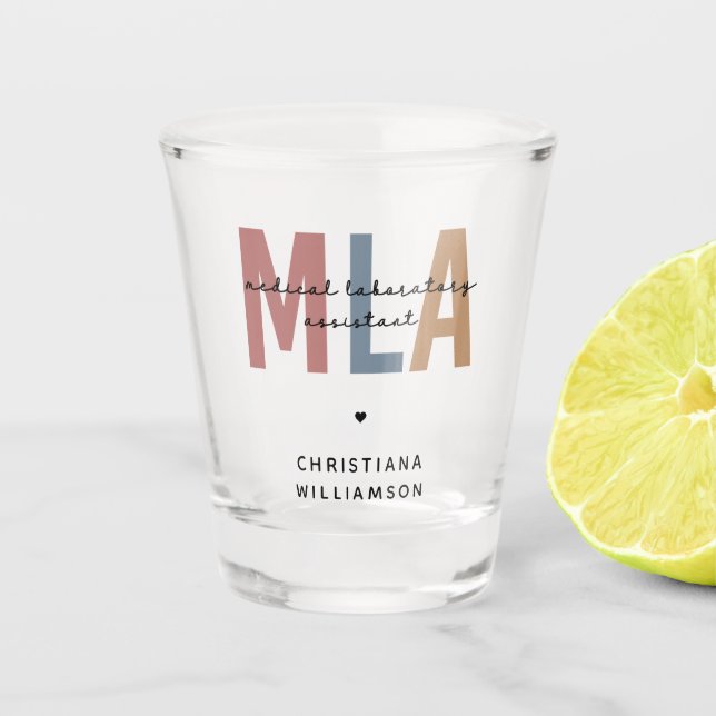 Personalisierter MLA Medical Laborant Schnapsglas (Vorderseite)
