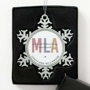 Personalisierter MLA Medical Laborant Schneeflocken Zinn-Ornament