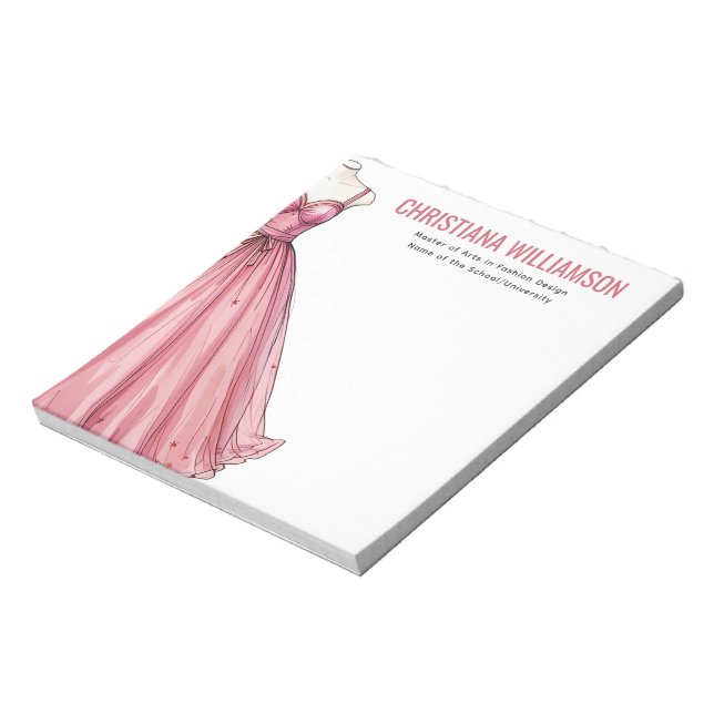 Personalisierter Mode Designer Stylist Graduate Notizblock (Rotiert)