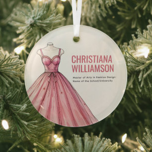 Personalisierter Mode Designer Stylist Graduate Ornament Aus Glas