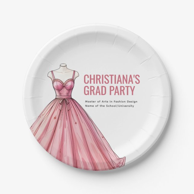 Personalisierter Mode Designer Stylist Graduate Pappteller (Vorderseite)