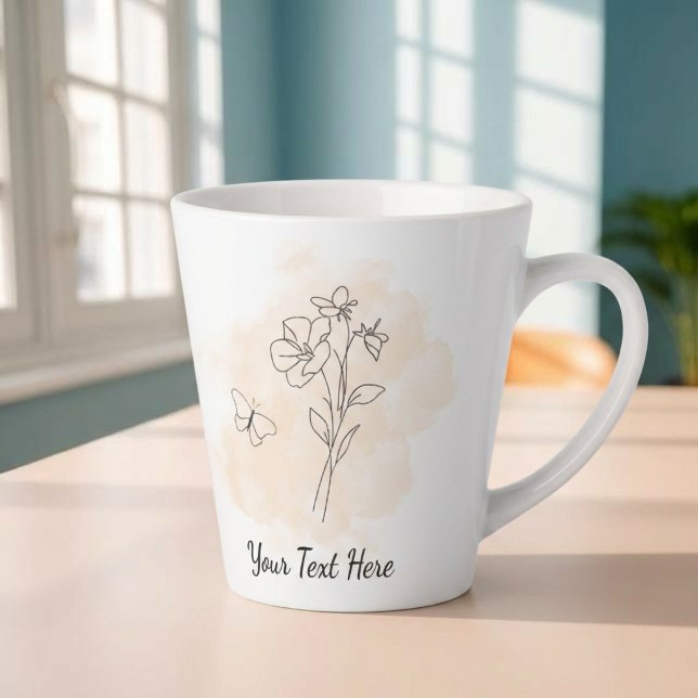 Personalisierter moderner beiger Wasserfarben-Kaff Milchtasse (Von Creator hochgeladen)