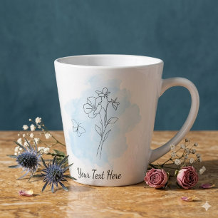 Personalisierter moderner blauer Wasserfarben-Kaff Milchtasse