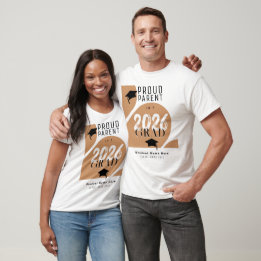 Personalisierter moderner Bogen 2026 Stolz Eltern T-Shirt