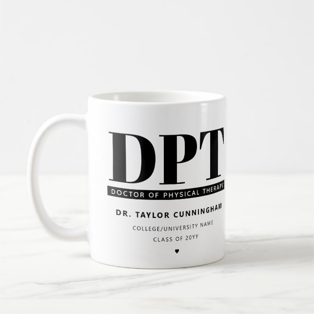 Personalisierter moderner DPT Arzt für Physikalisc Kaffeetasse (Links)