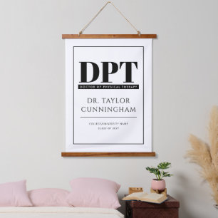 Personalisierter moderner DPT Arzt für Physikalisc Wandteppich Mit Holzrahmen
