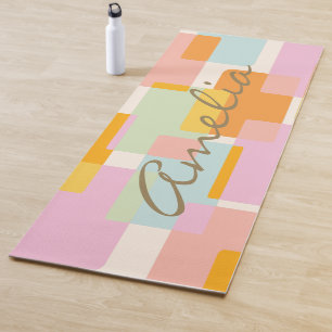 Personalisierter moderner geometrischer Pastell-Sc Yogamatte