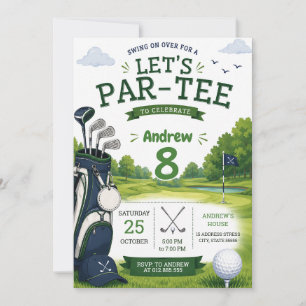 Personalisierter moderner Golf-Geburtstag Einladung