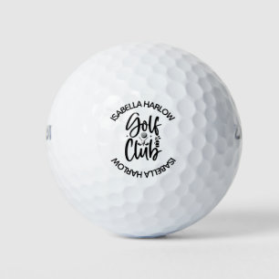 Personalisierter moderner Golfclub Name Golfball