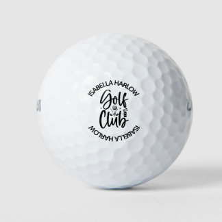 Personalisierter moderner Golfclub Name Golfball