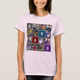 Personalisierter moderner Grad-Fotokollage-Abschlu T-Shirt