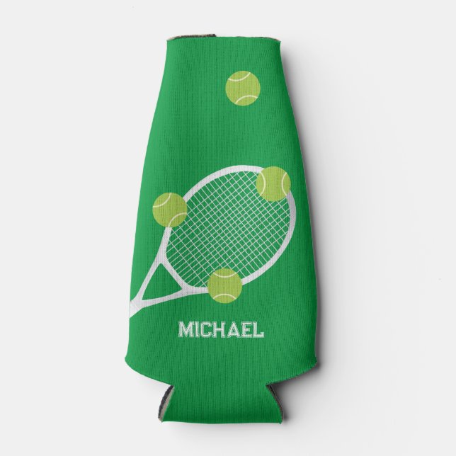 Personalisierter, moderner Green Tennis Racket Bal Flaschenkühler (Vorderseite)