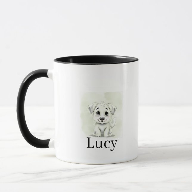 Personalisierter moderner Haustierbecher mit minim Tasse (Links)