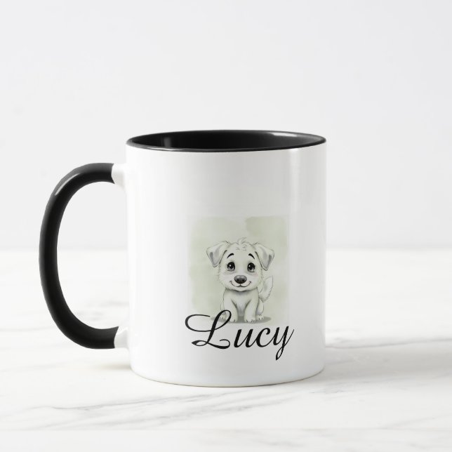 Personalisierter moderner Haustierbecher mit minim Tasse (Links)