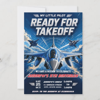 Personalisierter moderner Jungen Air Force Geburts Einladung