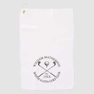 Personalisierter moderner klassischer Golfclub-Nam Golfhandtuch