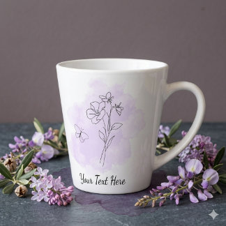 Personalisierter moderner lila Wasserfarben-Kaffee Milchtasse