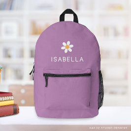Personalisierter moderner Mädchenname mit lila Gän Bedruckter Rucksack