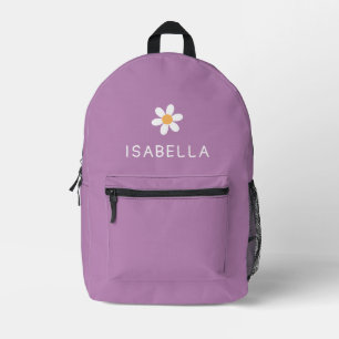 Personalisierter moderner Mädchenname mit lila Gän Bedruckter Rucksack