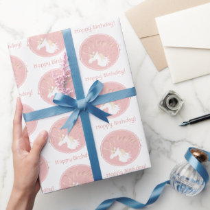 Personalisierter moderner magischer Einhorn-Geburt Geschenkpapier