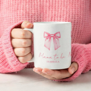 Personalisierter moderner Mama-To-Be-Pink-Bogen-Be Kaffeetasse