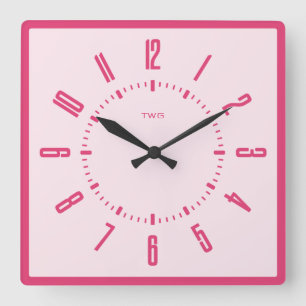 Personalisierter moderner Minimalist  Quadratische Wanduhr