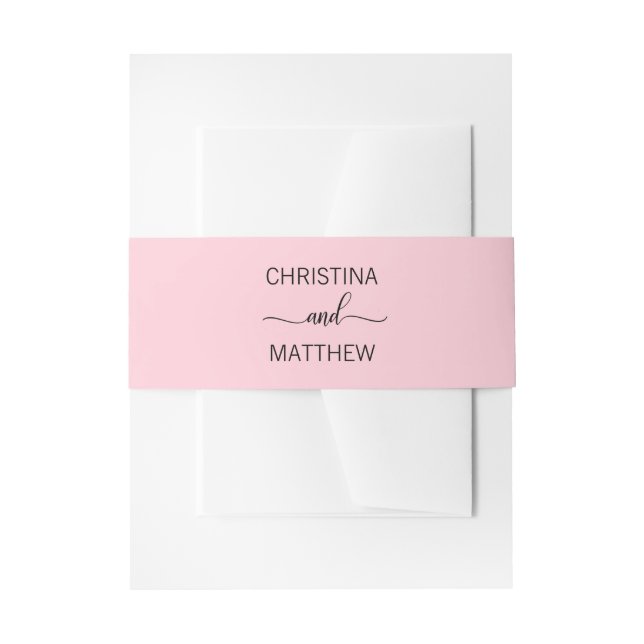 Personalisierter moderner Name Black Blush Pink Ho Einladungsbanderole (Vorderseite Beispiel)