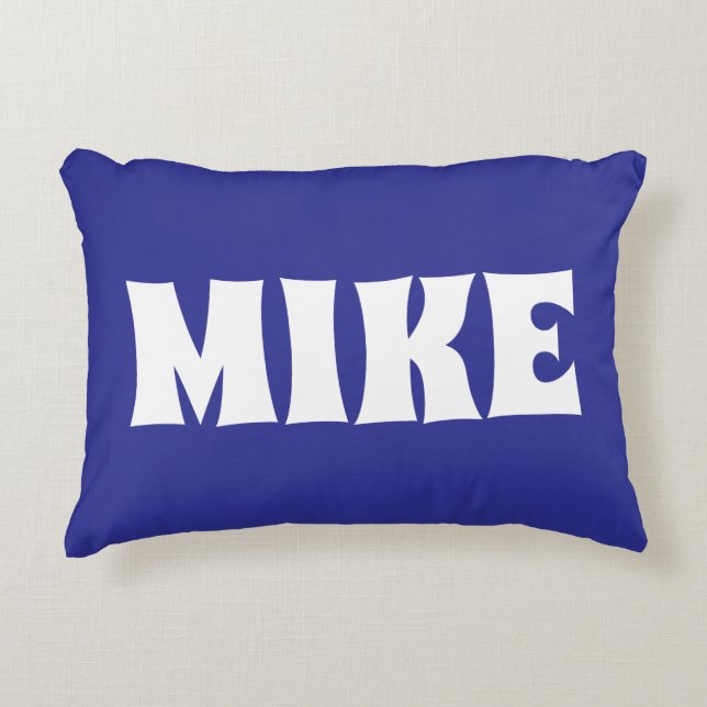 PERSONALISIERTER MODERNER NAME BLAUE KISSEN (Vorderseite)
