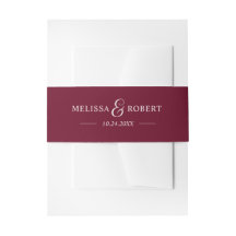 Personalisierter moderner NAME Burgund & White Wed