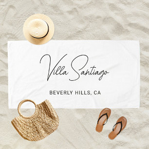 Personalisierter moderner Name des Wohnsitzes Strandtuch