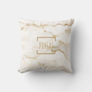Personalisierter moderner Name Gold-Effekt Marmor Kissen