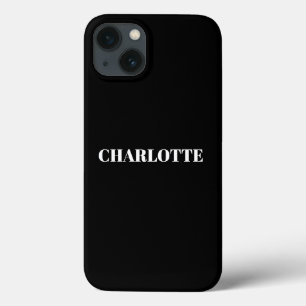 Personalisierter moderner Name Schwarz-weiß schlic Case-Mate iPhone Hülle