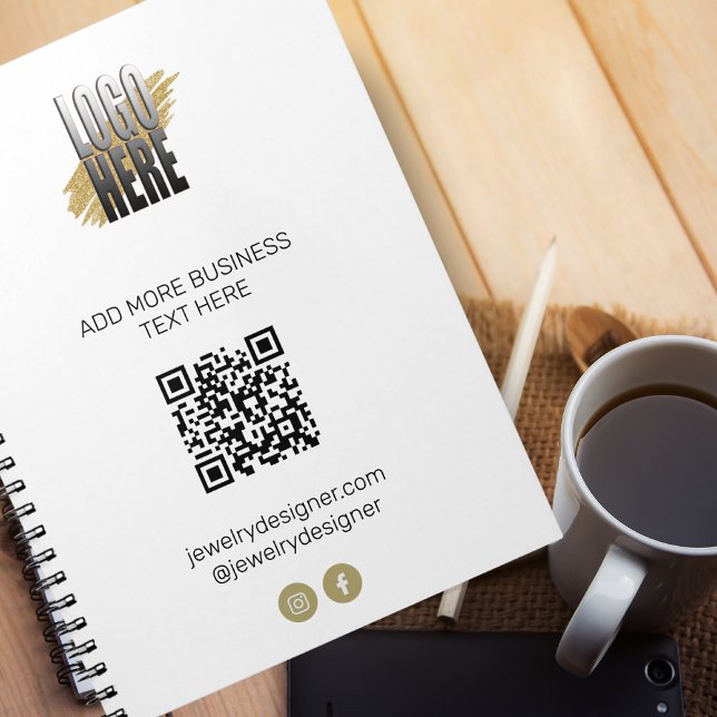 Personalisierter moderner QR-Code und Logos Notizblock (Von Creator hochgeladen)