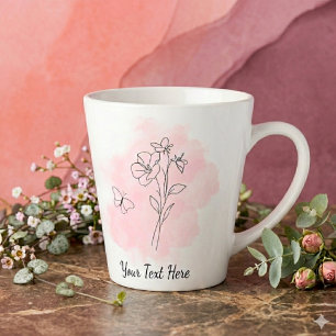 Personalisierter moderner rosa Wasserfarben-Kaffee Milchtasse