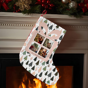 Personalisierter moderner rosa Weihnachten  Kleiner Weihnachtsstrumpf